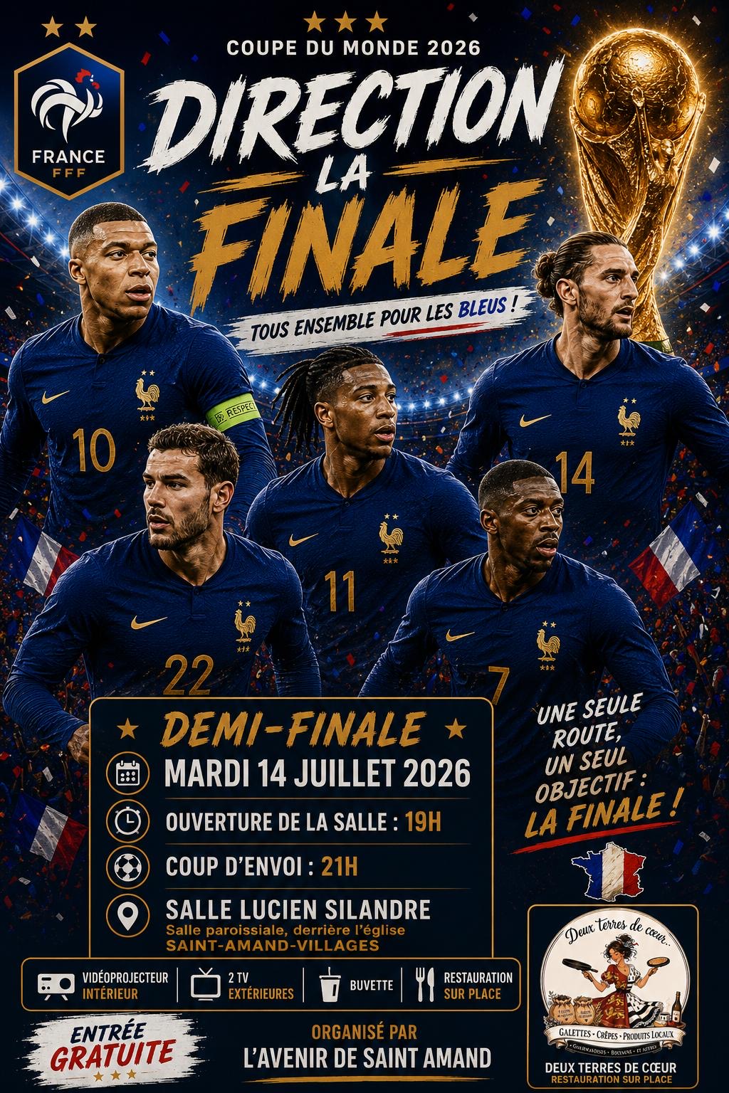 Rediffusion demi finale coupe monde 2026